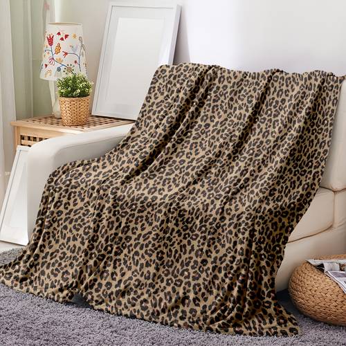 1 de franela con estampado de leopardo - para con animal , acogedora lavable a máquina para cama, , viajes, decoración - regalo ideal para , días festivos y ocasiones especiales, decoración con estampado de leopardo