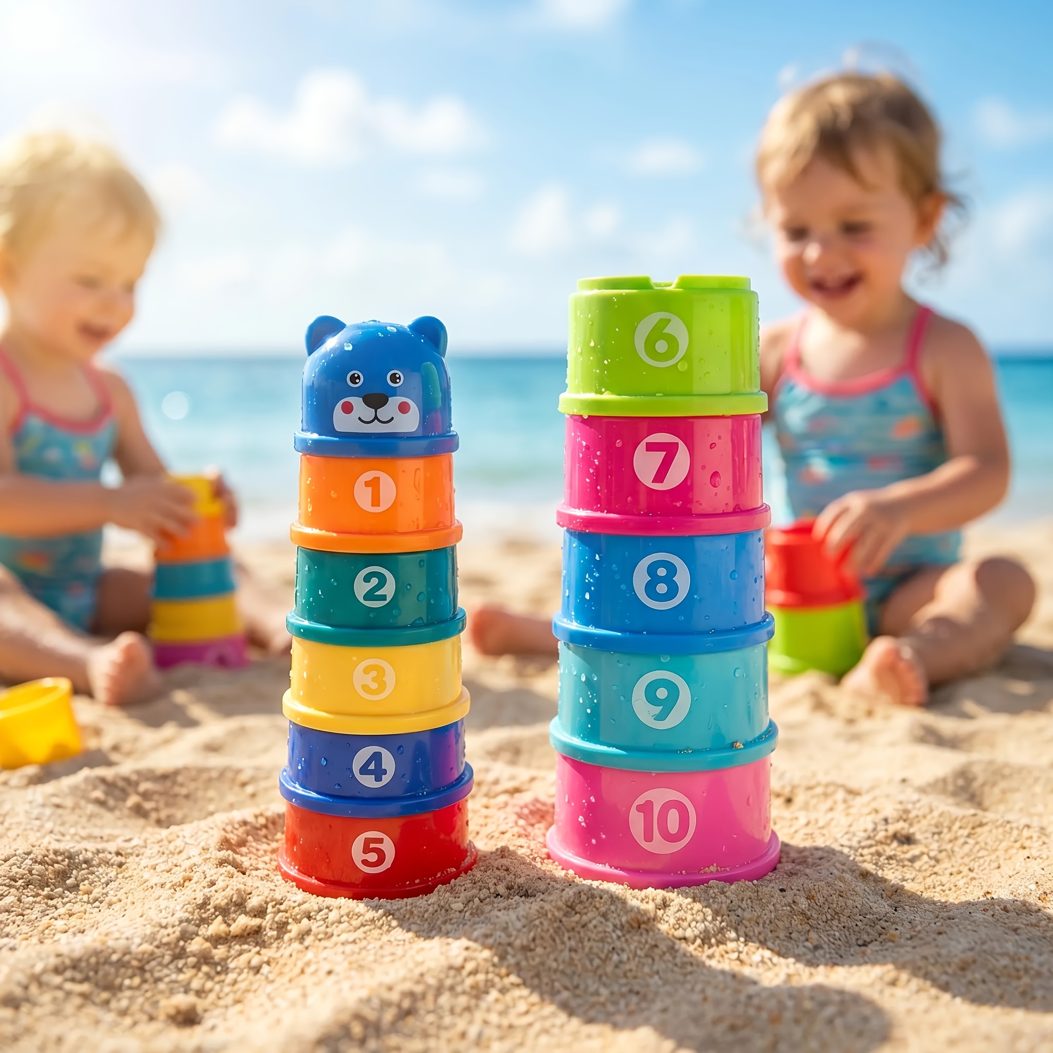 11pcs Round Stacking Cups - Random Colors
