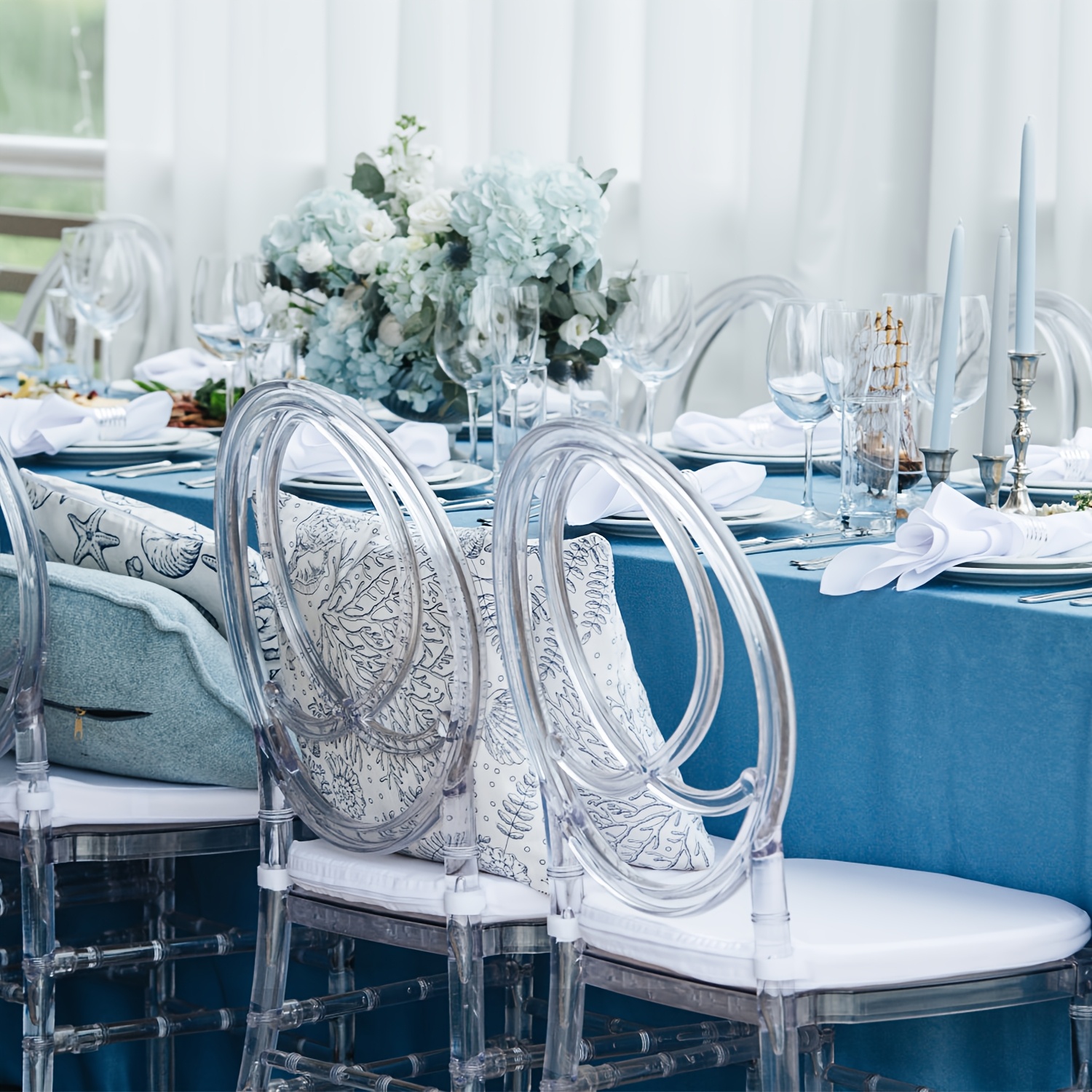 modern clear dining chair set acrylic banquet ghost chair Temu