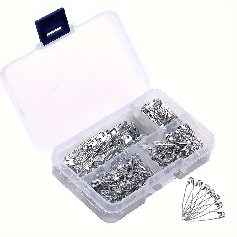 

250pcs Household Safety Pins, 4 Different Sizes Of Durable, Silvery Safety Pins, Rust-proof, Sharp Edge Safety Pins For Clothes, Sewing