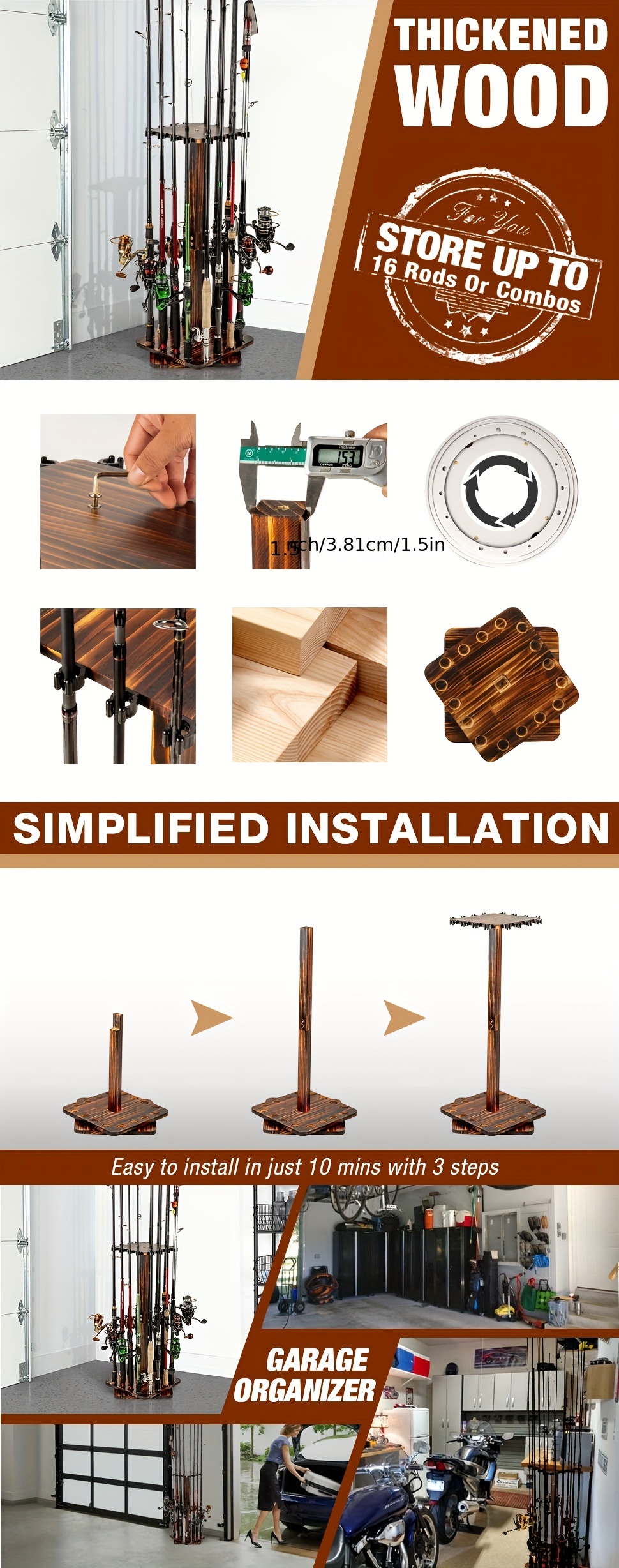 Fishing Rod Holders Amagogo Fishing Rod Holder, Stainless Steel