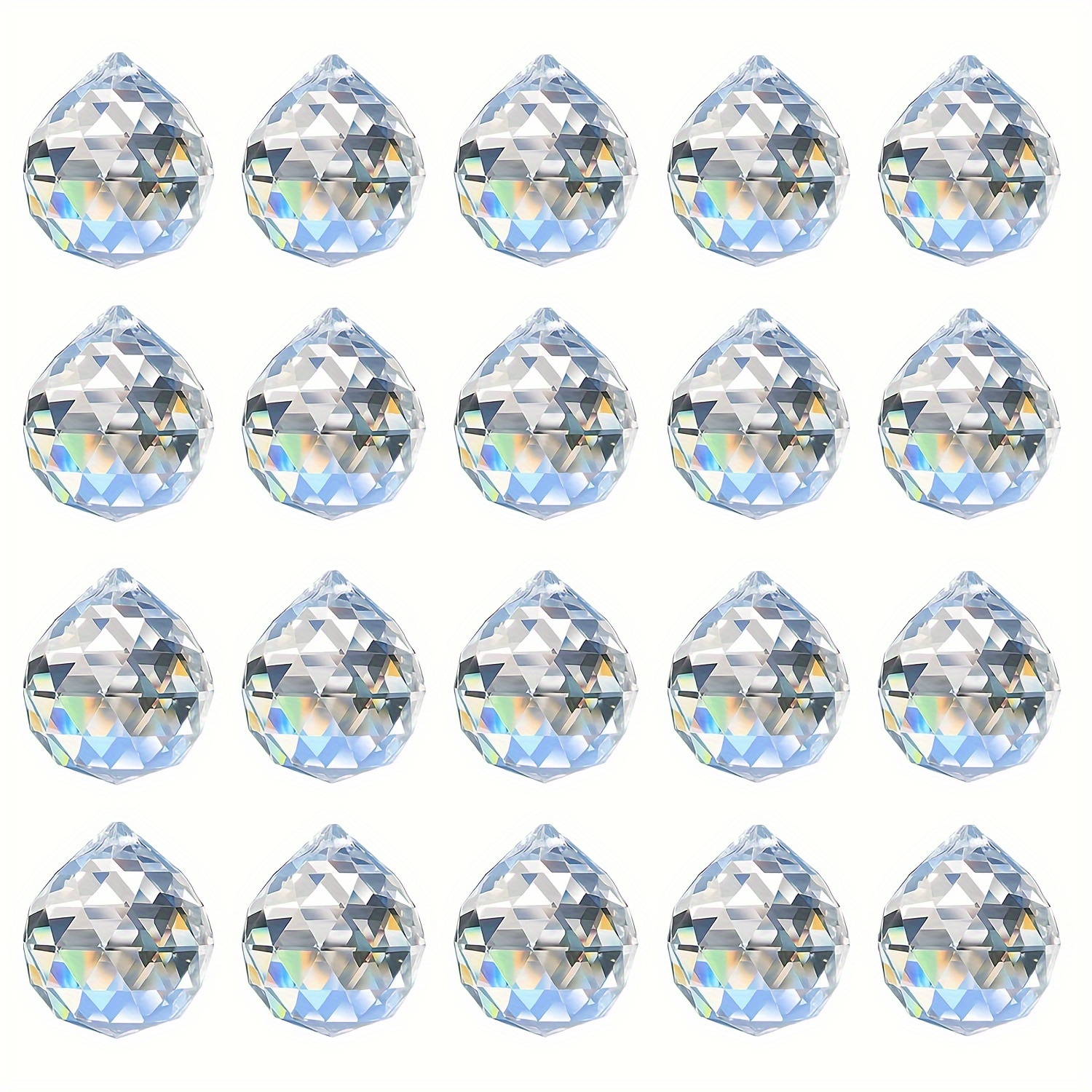 

10pcs Crystal Light Decoration Ball Diy Hanging Light Crystal Ball Decorative Crystal Ball Hanging Ornament 2cm/0.8inch With Fishing Line