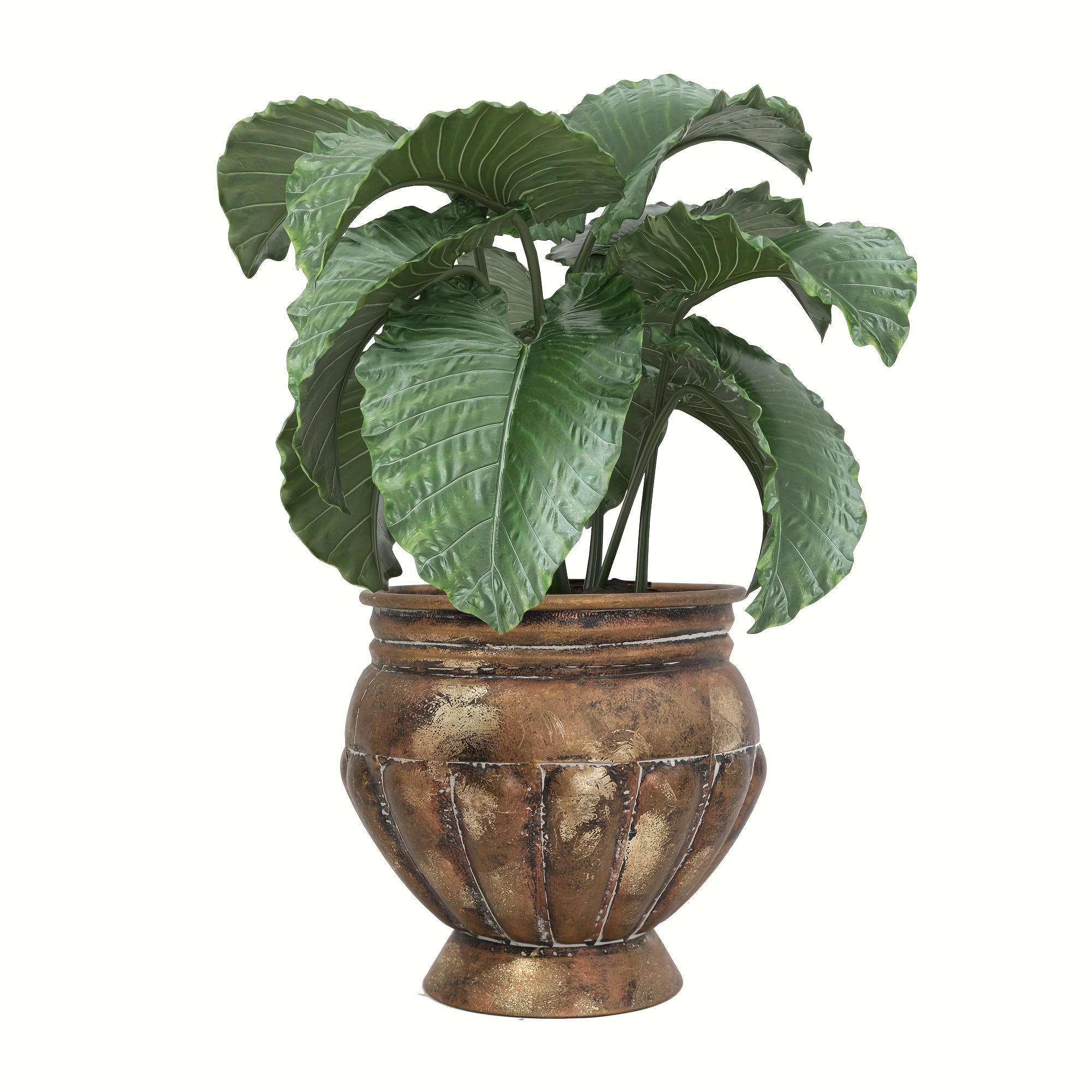 

Metal Antique Bronze Decorative Planter Pot - Rustic Flower Vase For Home And Garden Decor