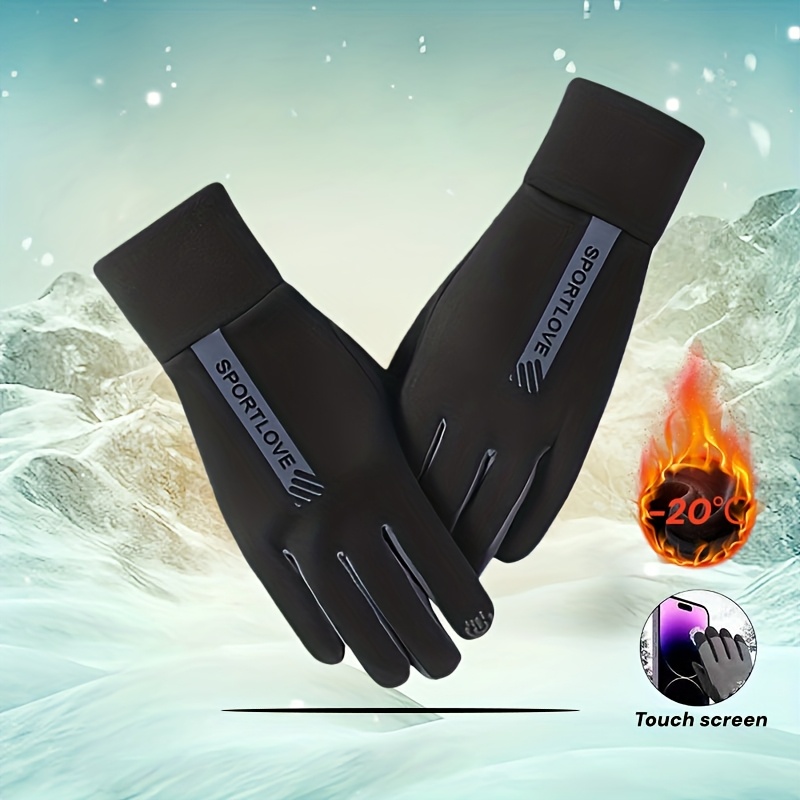 Image of Women's Autumn/winter Outdoor Thermal Gloves, Cold-proof, Thickened, Warm, With Touchscreen Functionality, Suitable For Winter Leisure, , Driving, And Running