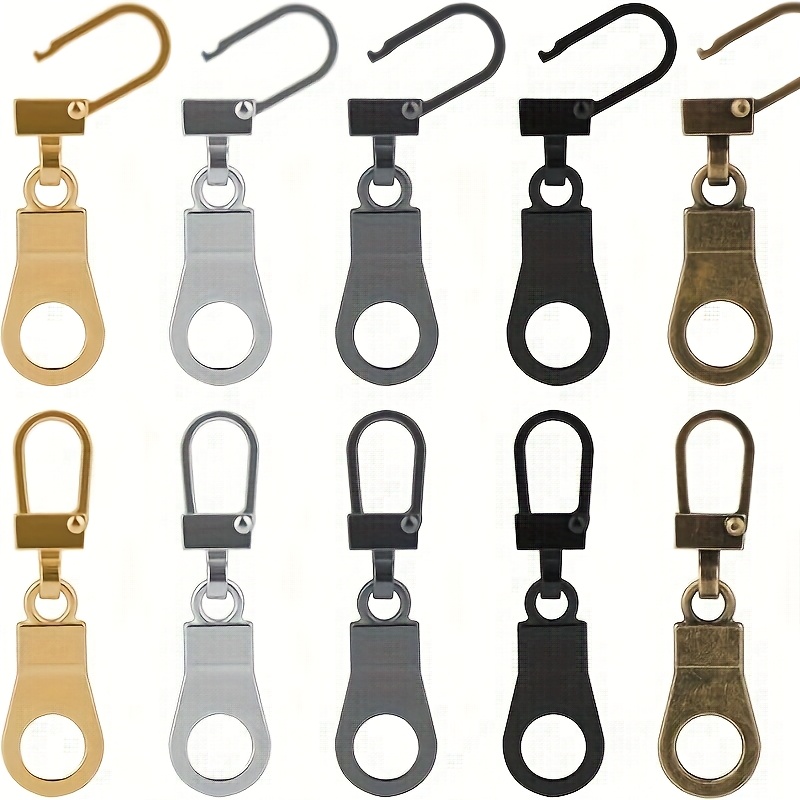 10pcs Removable Small Zipper Replacement Slider For Suitcase Jacket Backpack Boots Trousers (silvery, Black, Golden, Gun Black)