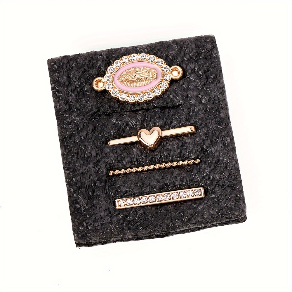 TEMU 4 pièces/Set de Charmes Dorés et Roses pour Bracelets - Décorations pour Bracelets Apple Watch & for Galaxy Watch, Accessoires Cadeaux pour