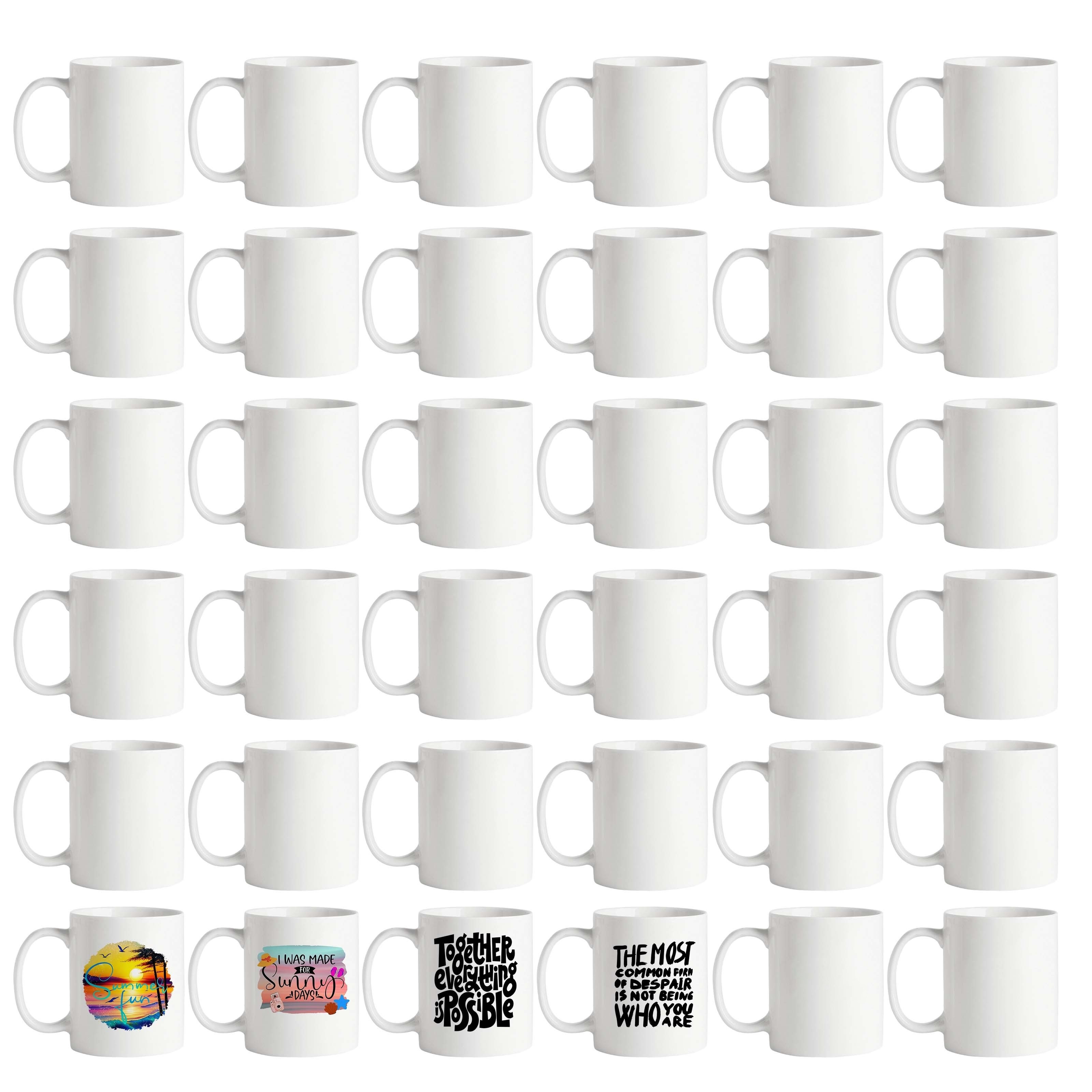 

36pcs, 11oz/15oz Ceramic Cups With Photo Themes, Suitable For Water Cups, Coffee Mugs