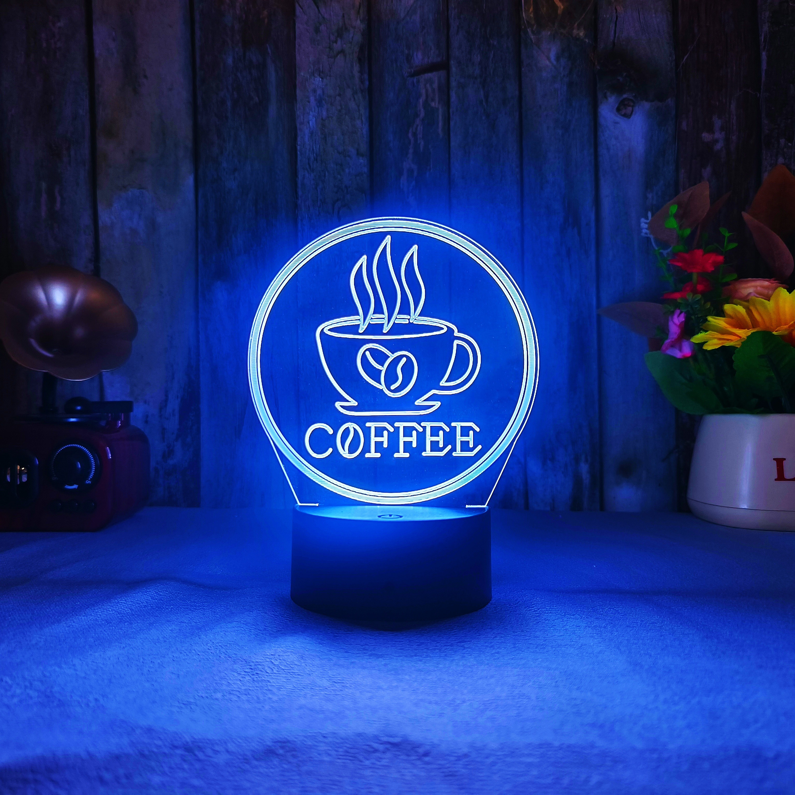 

Artistic Touch 3d Coffee Cup Night Light - Usb Powered, Touch Control, Multiple Colors, Perfect For Home Decor