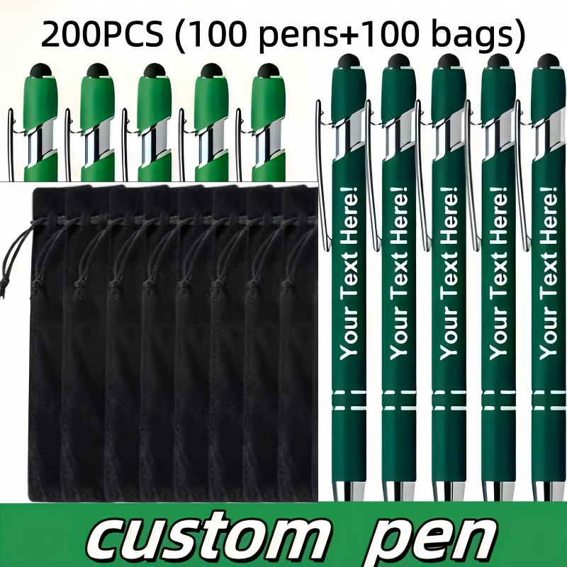 Custom Logo Metal Ballpoint Pens Set with Black Ink