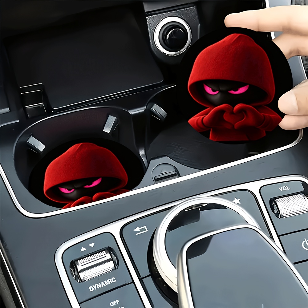 TEMU 2pcs Car Cup Holder Inserts With Non-slip Fit Suitable For , Red Hat & Hands Heart Coasters, Decorative Cup Holders For Vehicle Interior