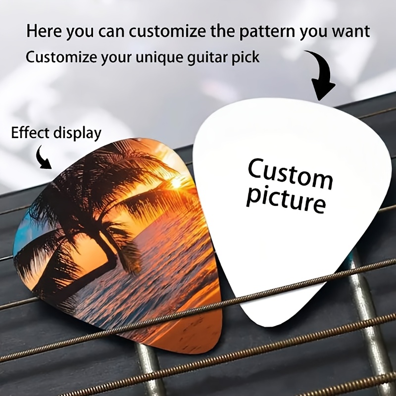 

A Personalized Stainless Steel Guitar Pick Featuring A Custom Photo, Perfect As A Gift , Couples, Or Music Enthusiasts.