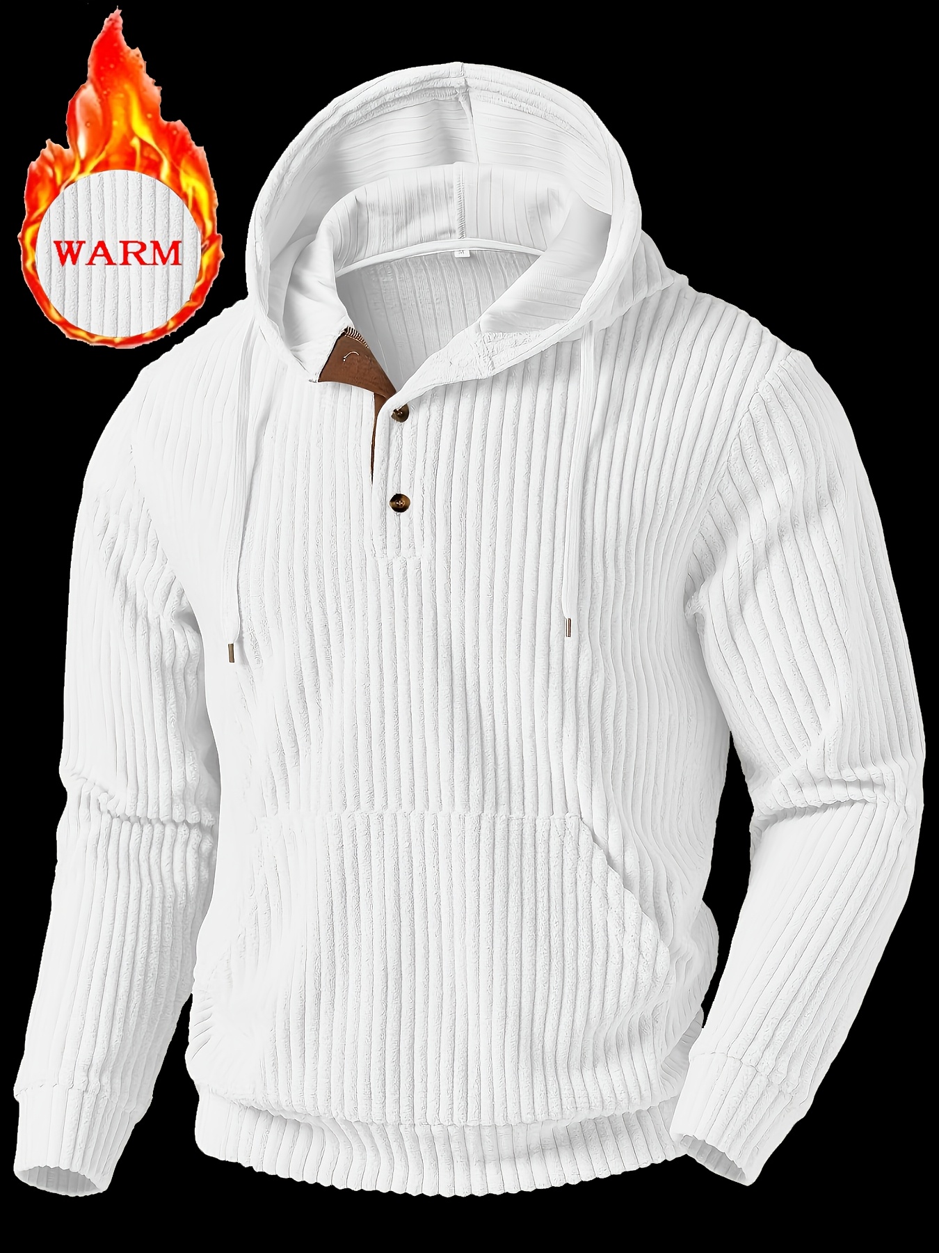 mens solid color textured hooded casual sweatshirt for autumn and winter mens clothing