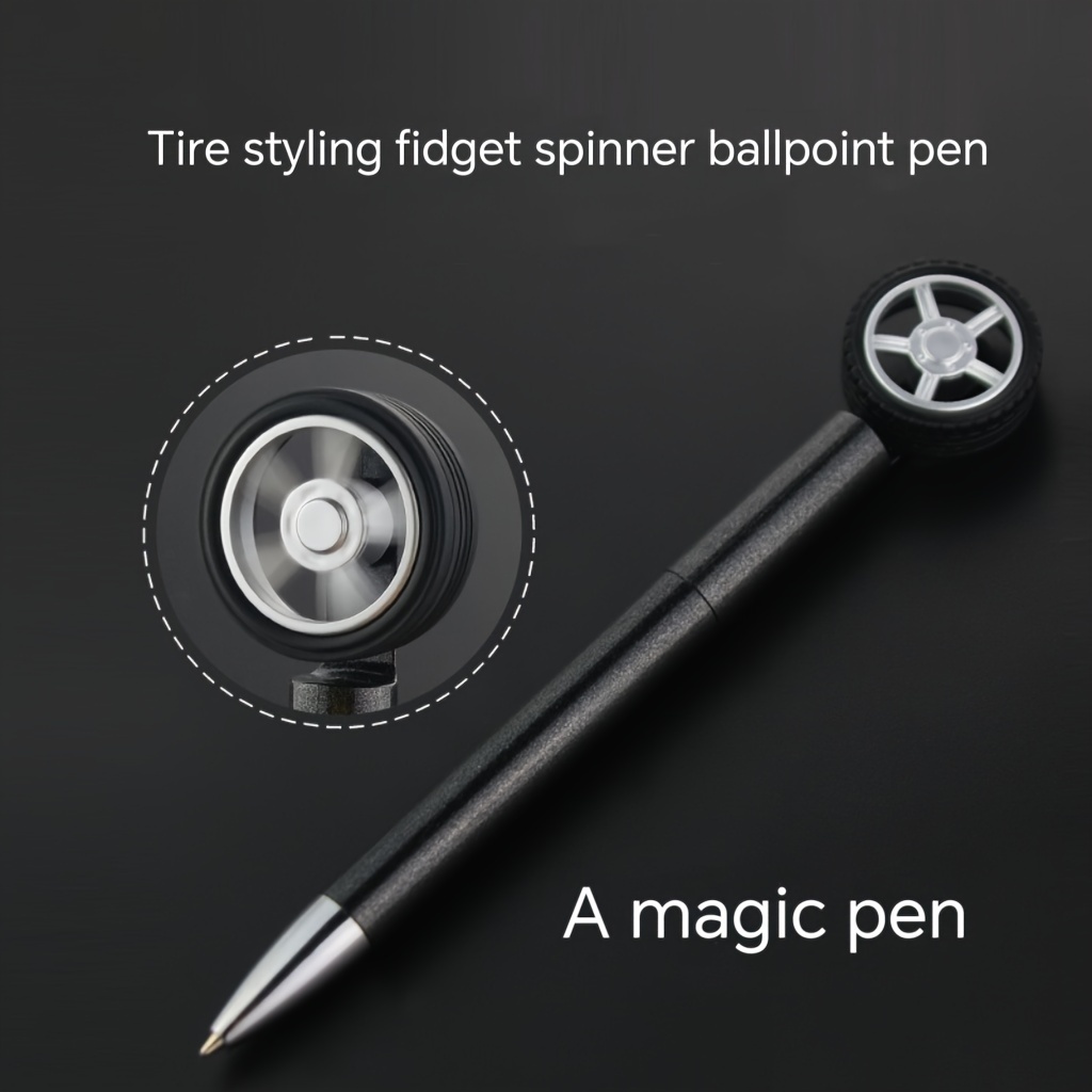 

Superhero-themed Fidget Spinner Ballpoint Pen - Twistable, Relax Design, Black Ink 0.7mm, Durable Plastic, Ideal For Office & Gifts
