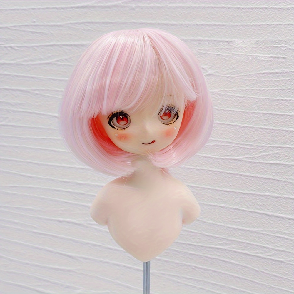 Harucasting Maji wig 16cm slim msd peachy pink no bangs handmade natural soy outlet fiber bjd doll