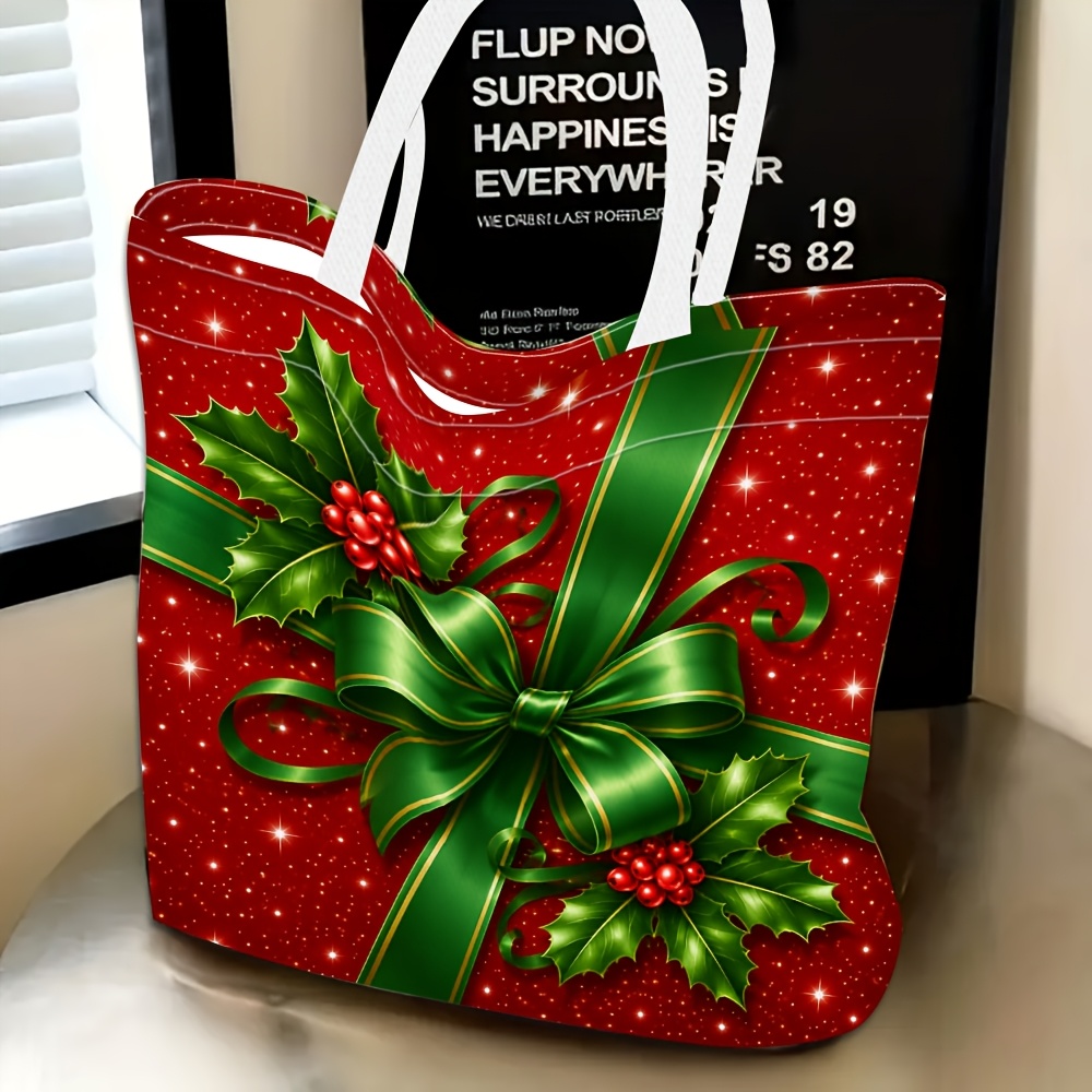 TEMU 1pc, Christmas Gift Themed Ladies' Shoulder Bag, Multi-functional And Versatile, Handbag, Clutch, Shoulder Bag, Travel Essential, Fine , Daily