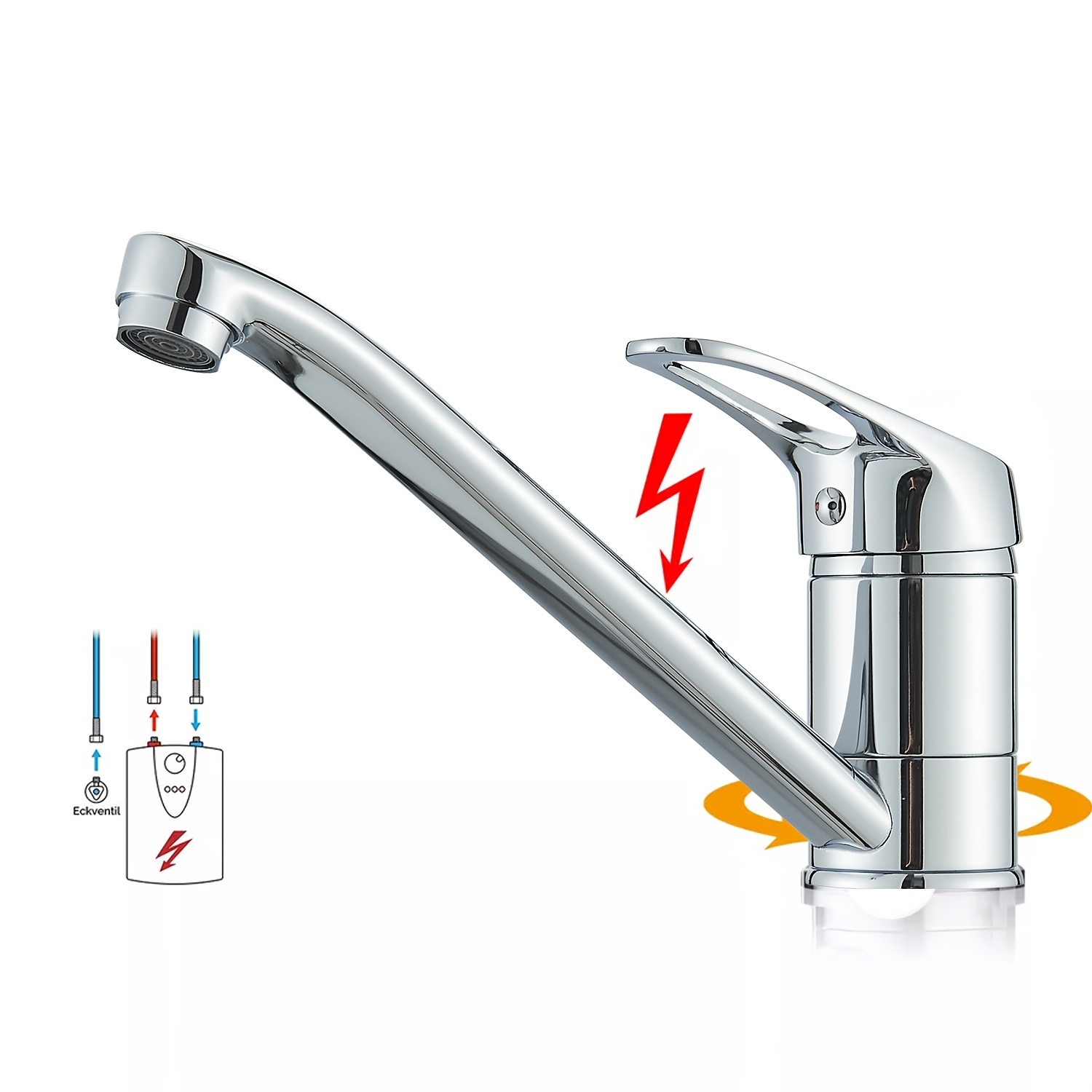 Image of Low-pressure Kitchen Faucet | 360 Degree Swivel Kitchen Faucet | Easy To Disassemble And Clean | Sink Faucet | Compatible With Water Heaters | Single-handle Kitchen Mixer Faucet