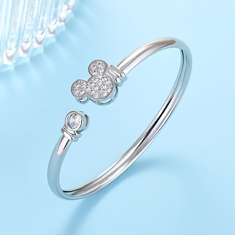 

Chic Mouse Cartoon Bracelet With Sparkling Rhinestones - Elegant & Cute Copper Charm Jewelry, Perfect Gift For Her