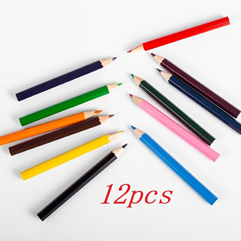 TEMU 12-pack Personalized Custom Name Mini Random Color Pencils, Short Portable Multicolor Hexagonal Shaft Colored Pencils, Student Back-to- Souvenir