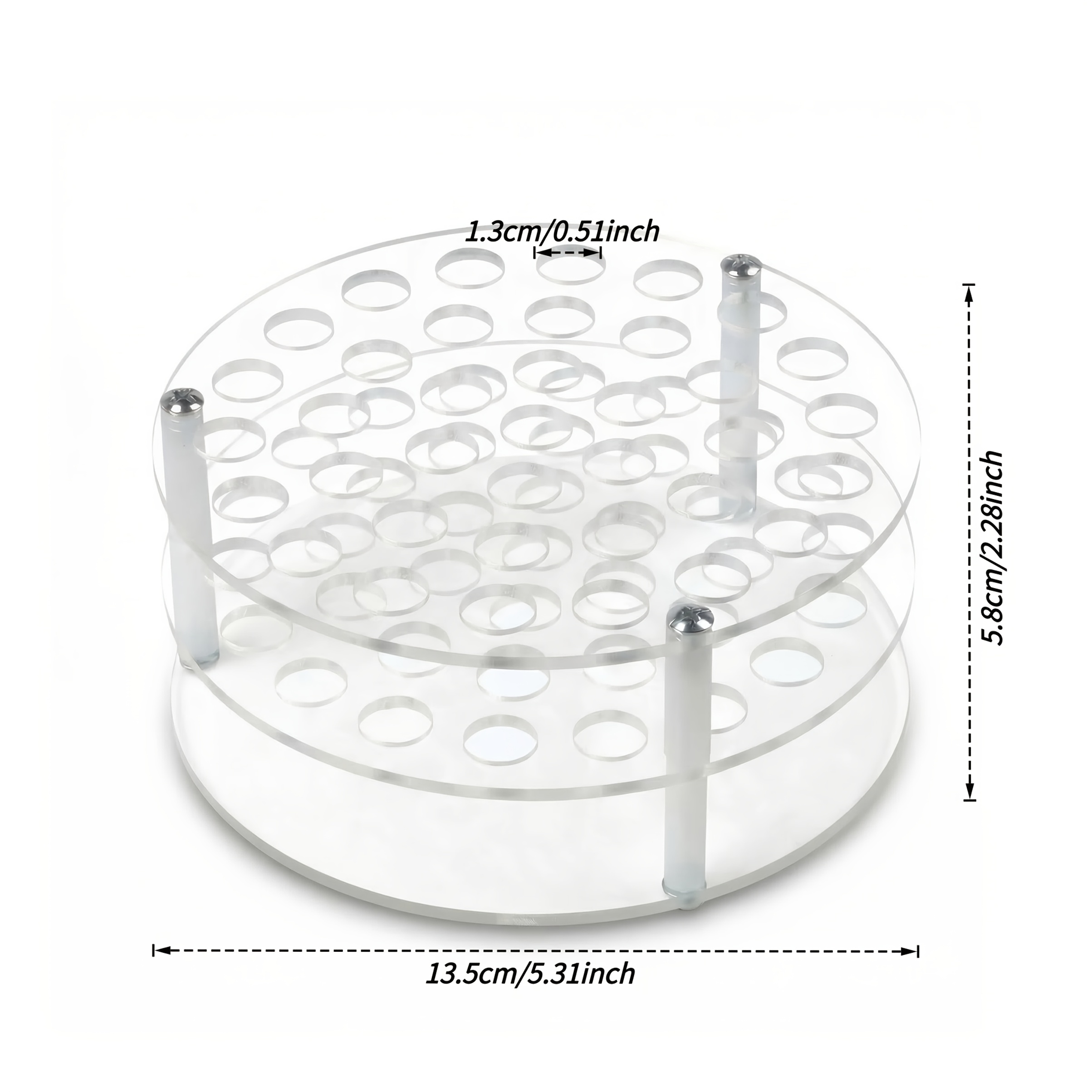 TEMU Porte-stylo rond transparent en acrylique à 37 trous, organisateur de bureau grande capacité pour papeterie / pinceaux de maquillage / rouges à