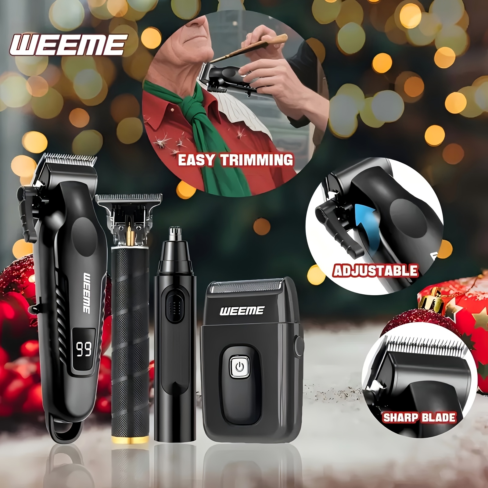 WEEME 4-delige Elektrische Haartrimmer Set
