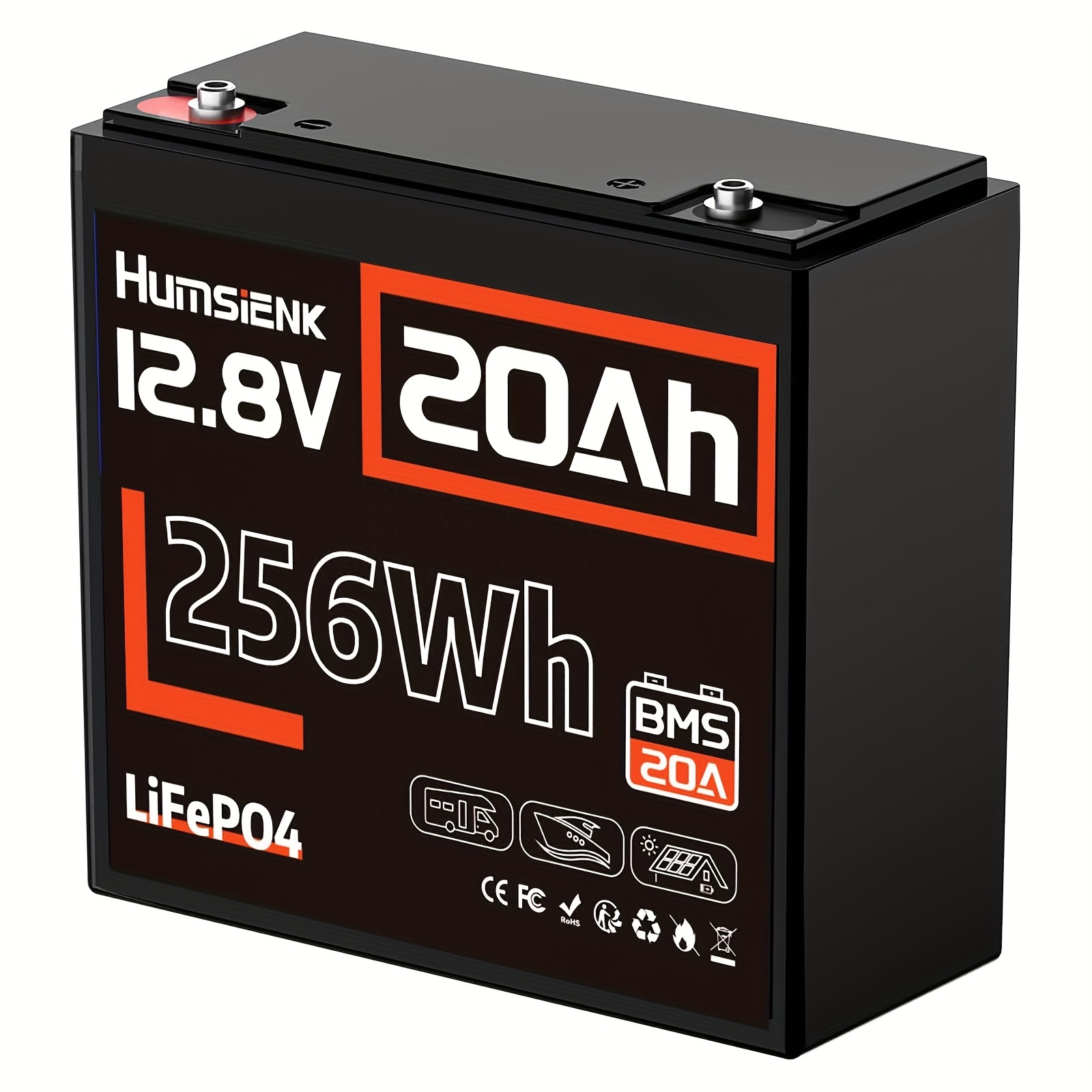 

Humsienk 12v 20ah Lifepo4 Lithium Battery, Built-in 20a Bms, Eve + Cells, Rechargeable 6000 To 20000 Deep Cycles Lithium Batteries 12v, , Camping,