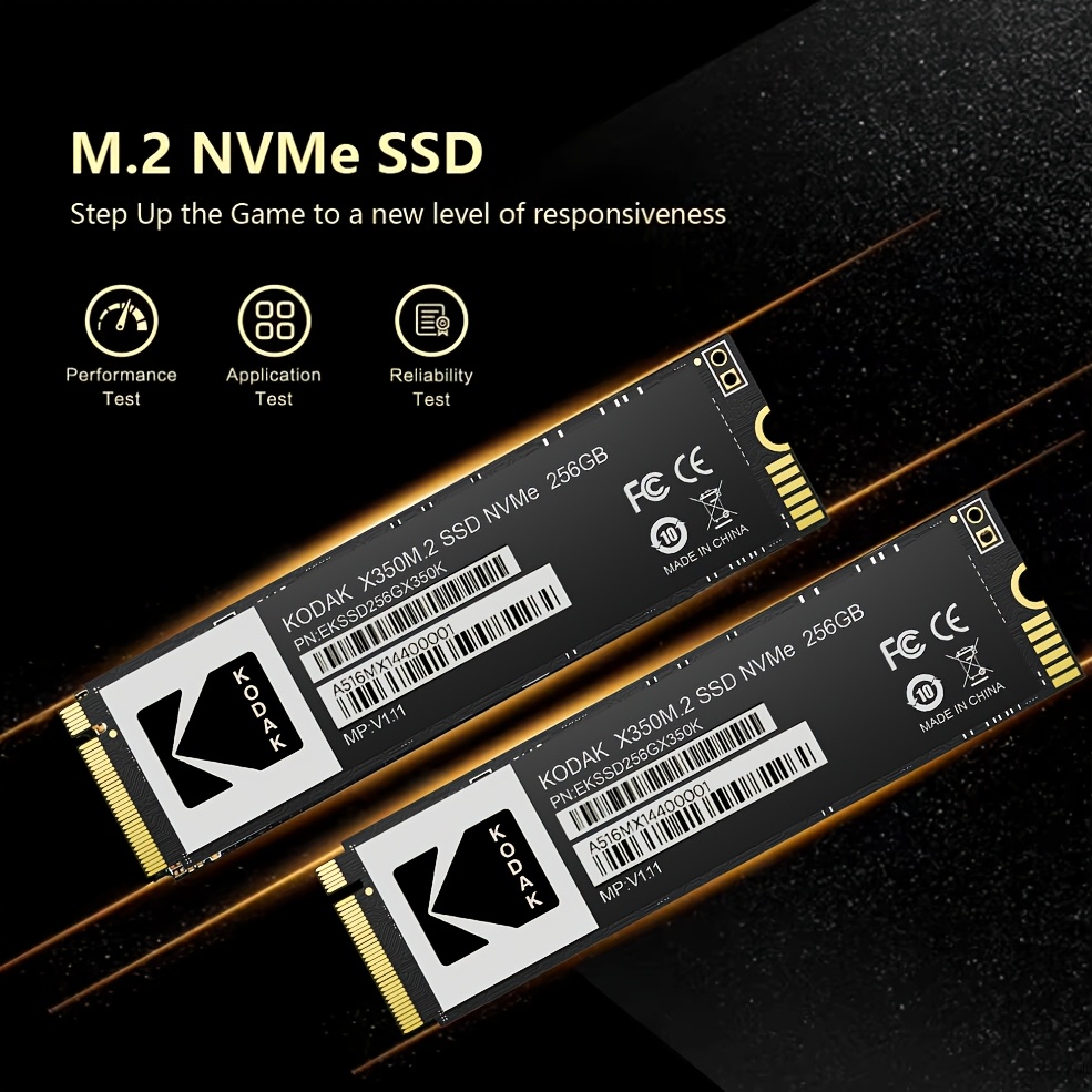 

Disque SSD NVMe Kodak Original M2, 3.0 2280 Gen3x4, 256 Go de SSD interne pour ordinateurs portables, , pas besoin de batterie