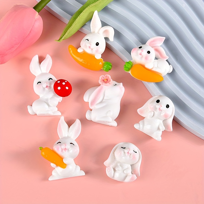 E-shop 10 Stück Karotten Hasen Harz Patches Frühling Süß Haar Zusätze Kopf Seil Dekoration Zusätze Garten Stil Handgefertigte Materialien