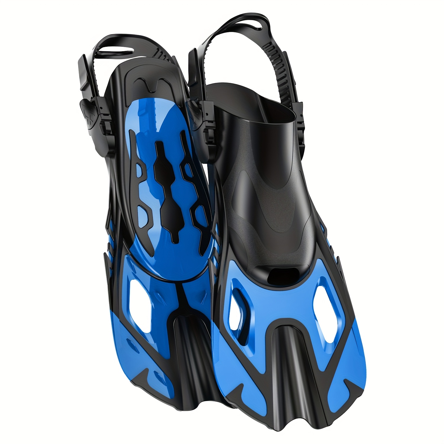 Image of 1 Pair Of Universal Adjustable Snorkeling Fins - Soft And Comfortable Universal Fins - Easy To Put On And - With Multilingual Instructions