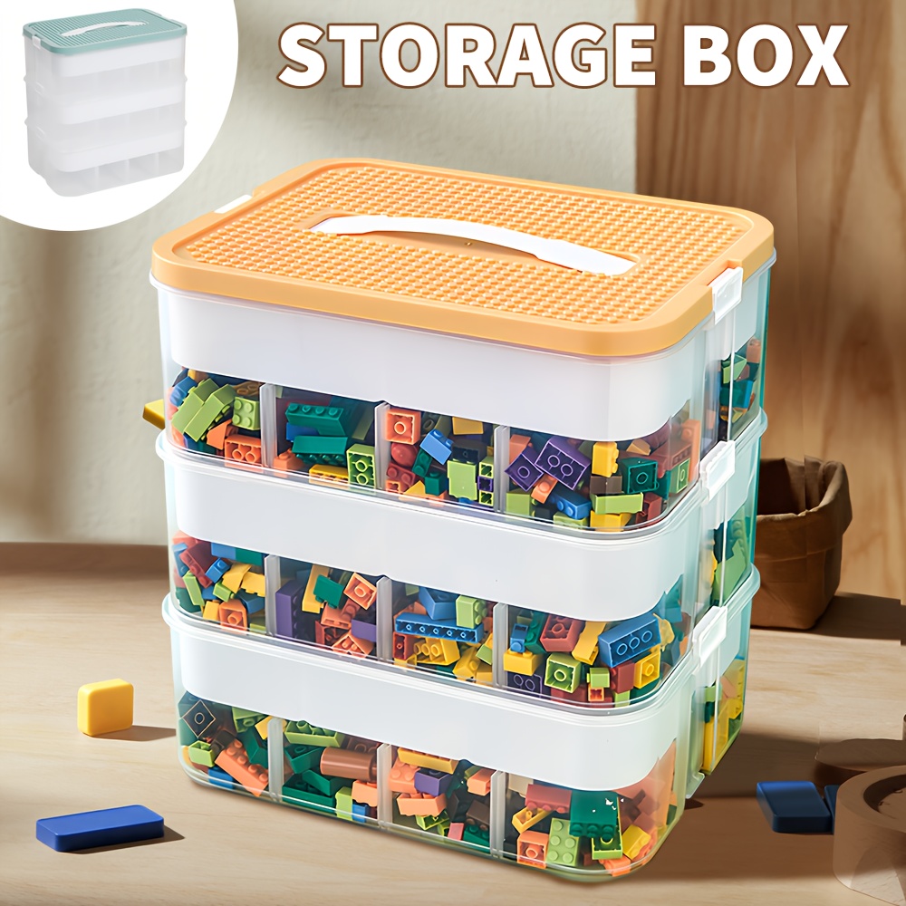 3-Layer Plastic Compartment Open Storage Box for Craft Supplies