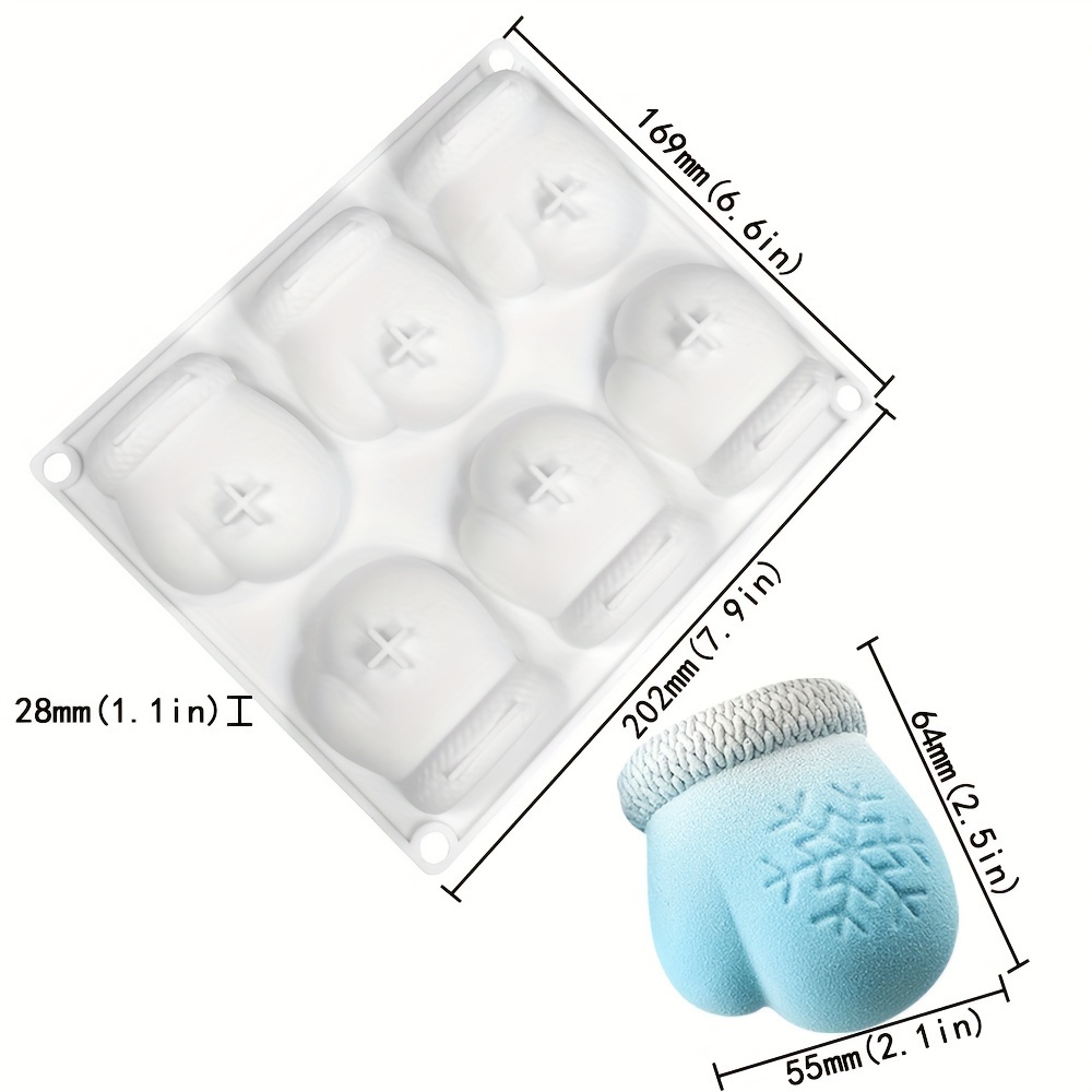TEMU 1pc, 6- Glove Mousse Mold, Christmas-themed Cake Mold, Multi-functional Silicone Mold, Used For Making Chocolate, Fondant Or , Desserts, Gypsum