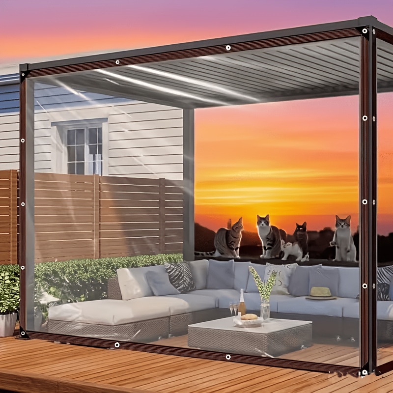 TEMU Toldo transparente impermeable para exteriores para cenadores y patios, disponible en varios tamaños, cubierta de lluvia transparente para