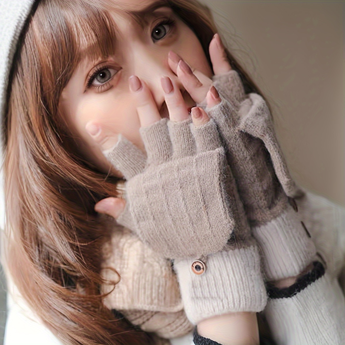 

Knit Gloves For - , Thickened Fingerless - For Cycling & , For ,