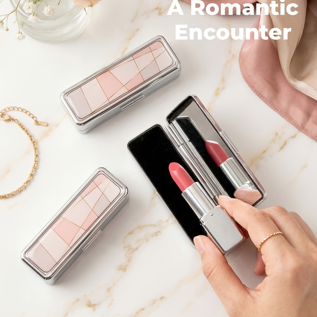 Multifunctional Portable Mini Mirror with Lipstick Case