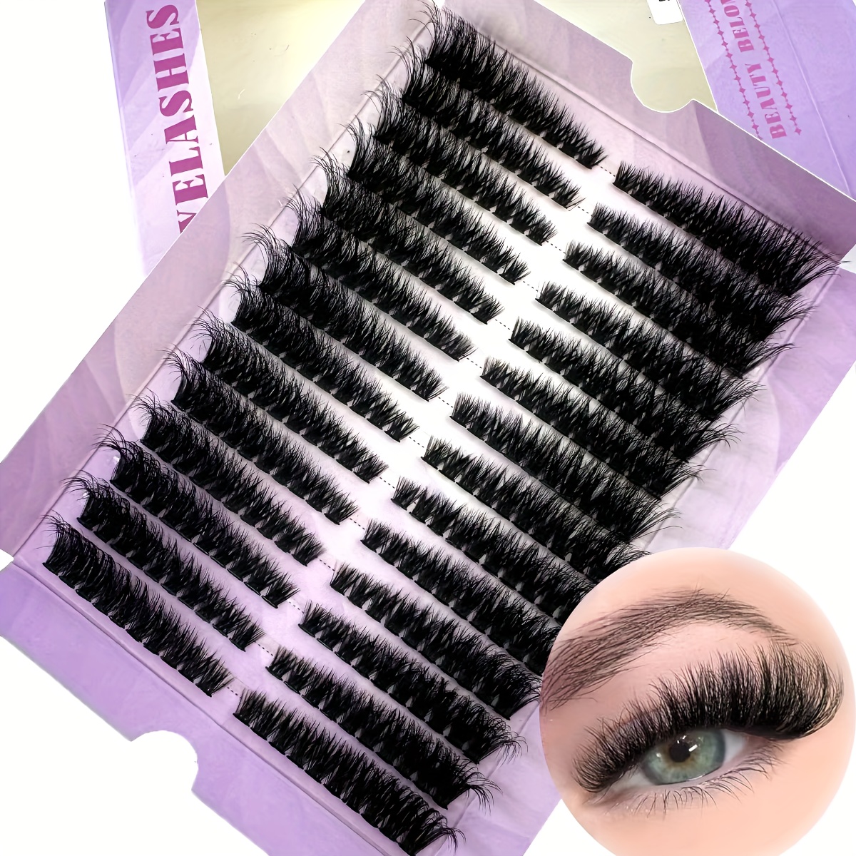 

Amsdcn 14 Fluffy Lash 50d/80d Cat Eye Lash Bundle Extension Line - Reusable, Suitable For Beginners, Suitable For All , Makeup Tool