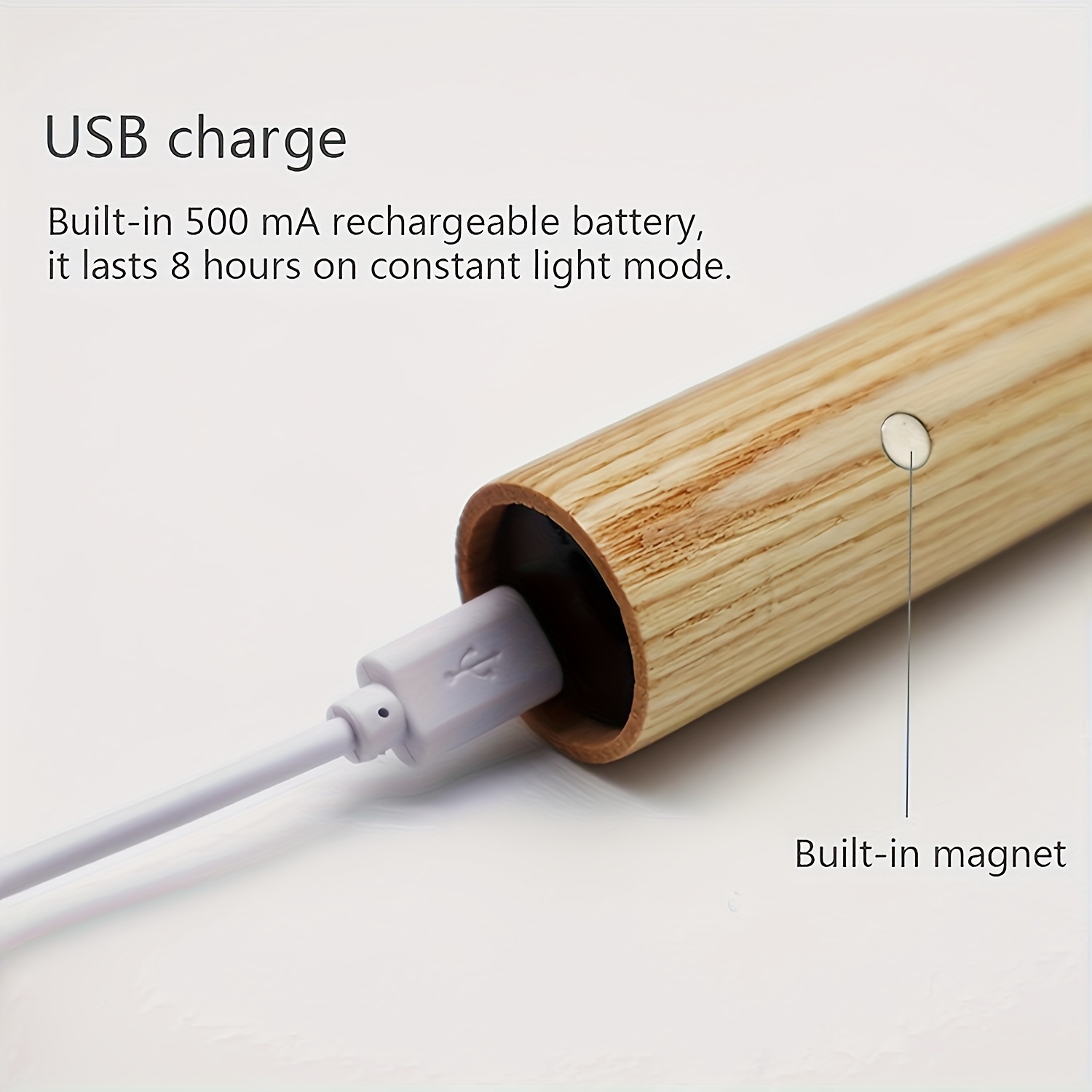1pc 3pcs motion sensor night light magnetic wall lamp usb rechargeable led   wireless staircase indoor wooden wall closet light for hallway details 7