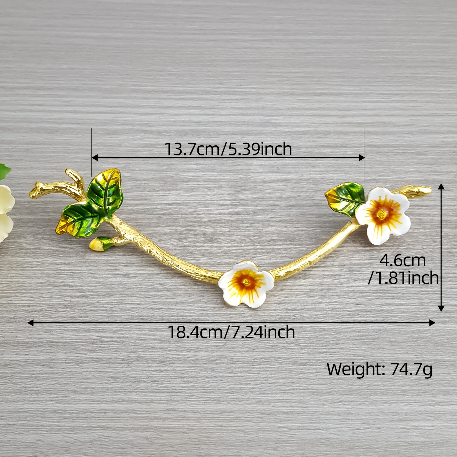 TEMU 1pc, Floral Enamel Painted Drawer Handle, Retro Flower Cabinet Knob, Light Luxury Of Drawers And Cabinet Hardware, Furniture Modification