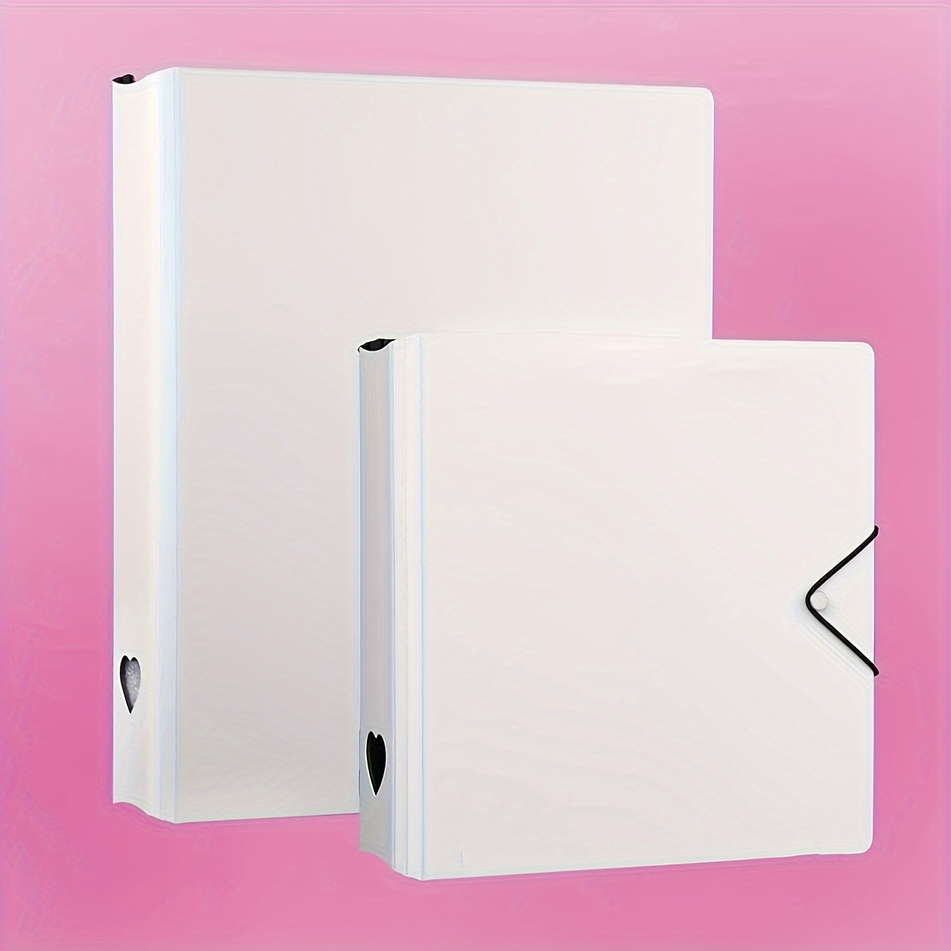 

Elegant White Photo Album With Strap - Durable Plastic, Rectangular Shape For Home Decor