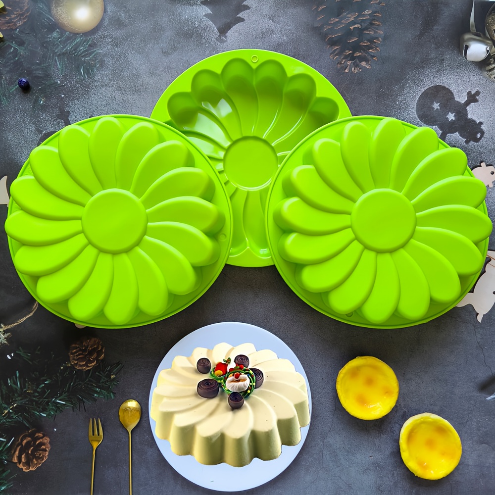 

Sunflower-shaped Silicone Baking Molds 1/2/3pcs - For Cakes, Chocolates, Bread, Mousse & Diy Desserts, Kitchen