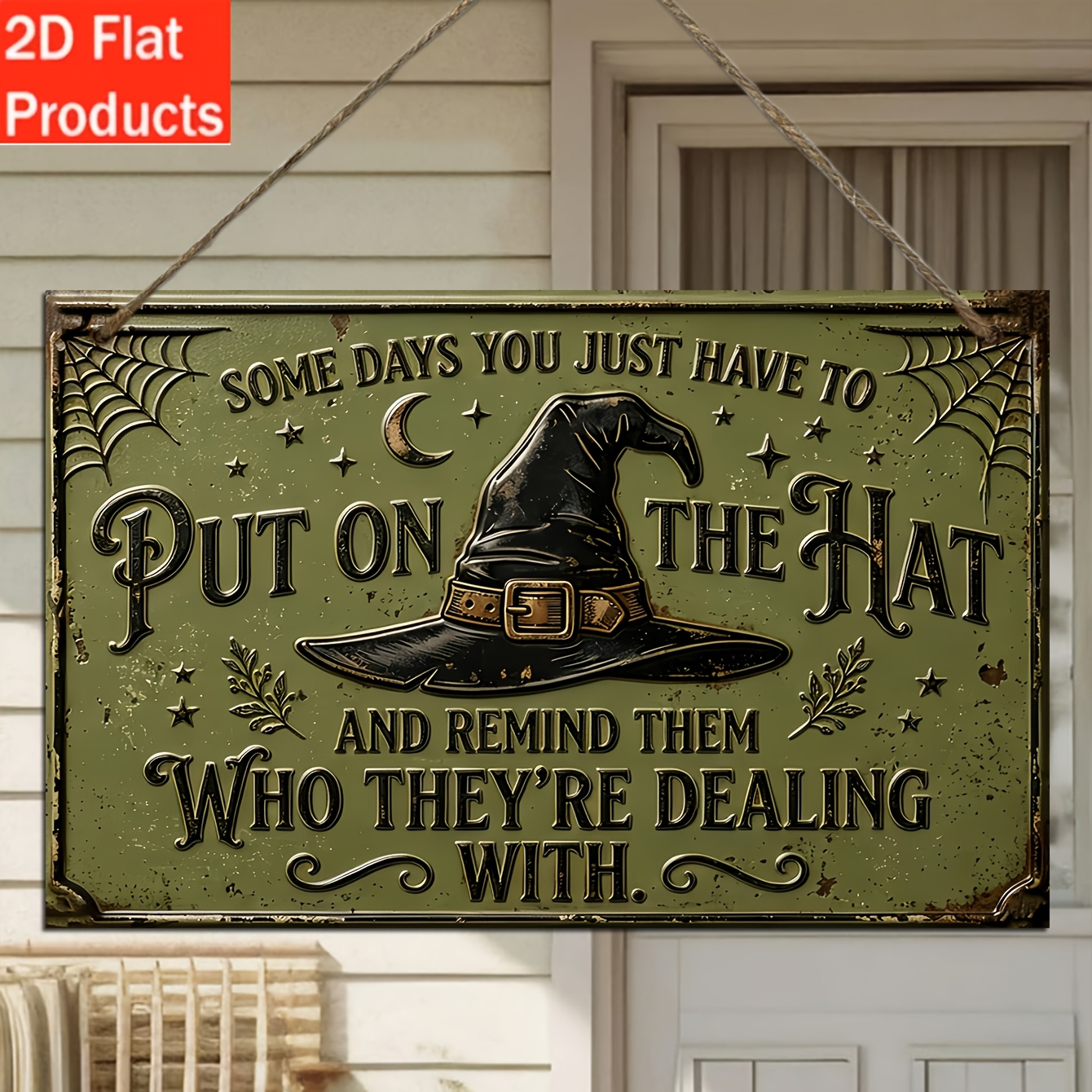 TEMU 2d Flat, Wooden Decorative Sign & Plaque - 1pc Hat Wooden Plaque - Suitable For Halloween, Porch, Garden, Patio, And Other , 2d Flat