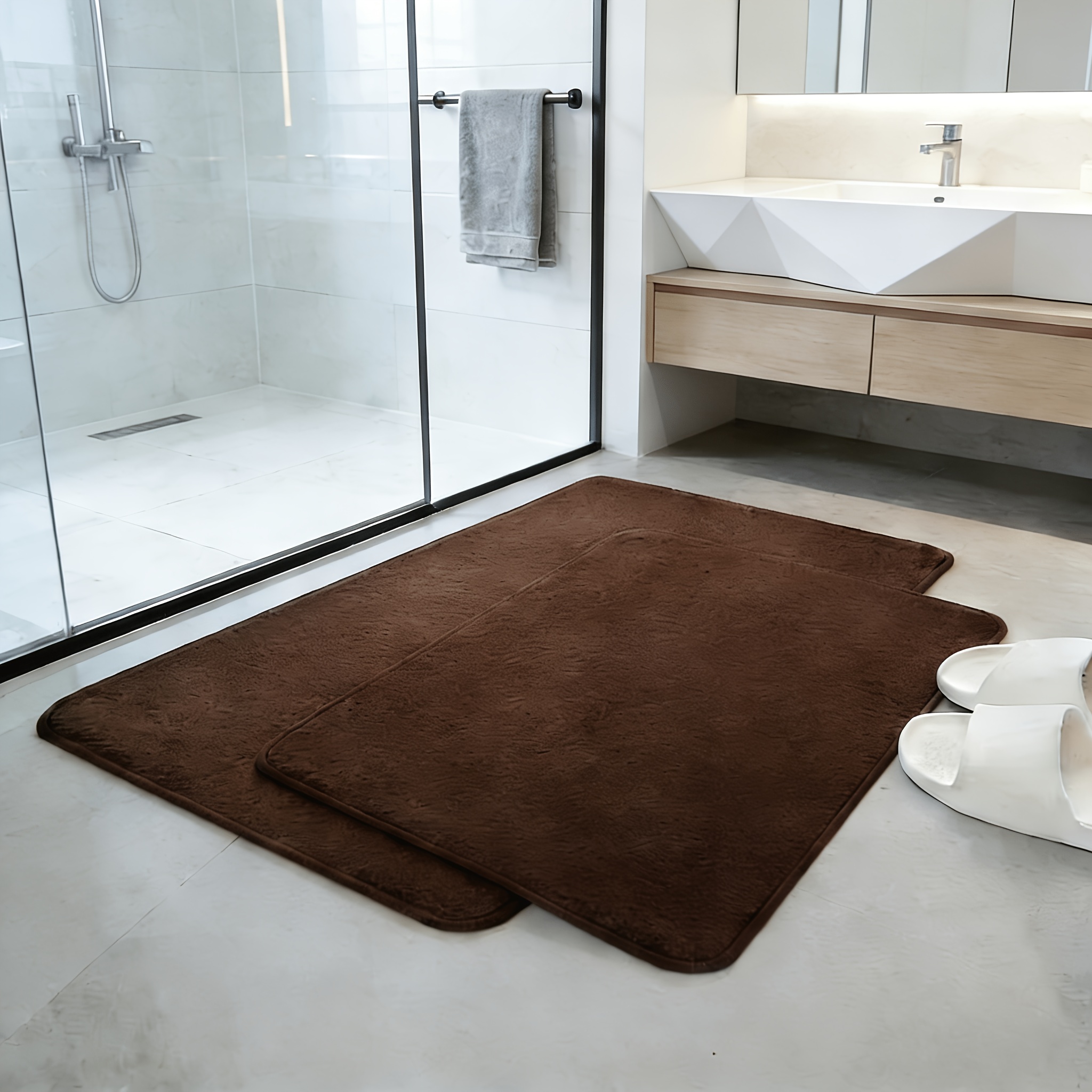 TEMU 2pcs Bathroom Non-slip Mat Set, In Multiple Colors, For Home Bathrooms, Bathroom Accessories, Bathroom Decor, Kitchen Area Rugs, Laundry Rooms,