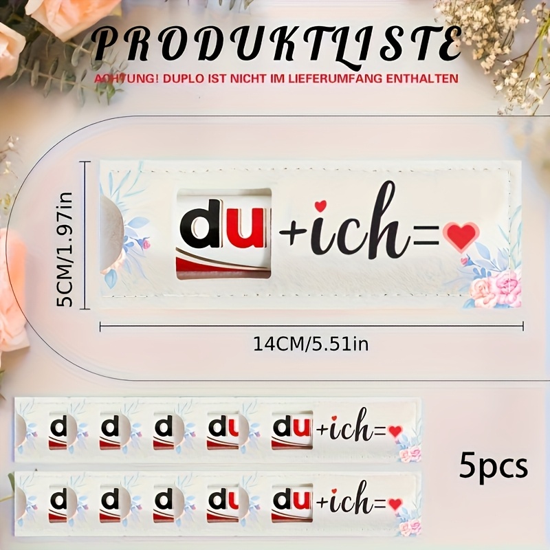 5/10pcs Felt Gift Bags, German "du+ich" Felt Chocolate Bag, Gift, Suitable For Men, Women, Lovers, Husband, And Colleagues