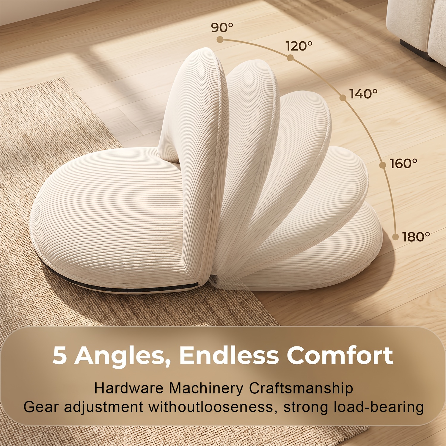 foldable sofa recliner 5 position adjustable floor chair ergonomic lounge chair living rooms bedrooms camping concerts and more padded foldable floor chair ideal for meditation and reading and Product details 3