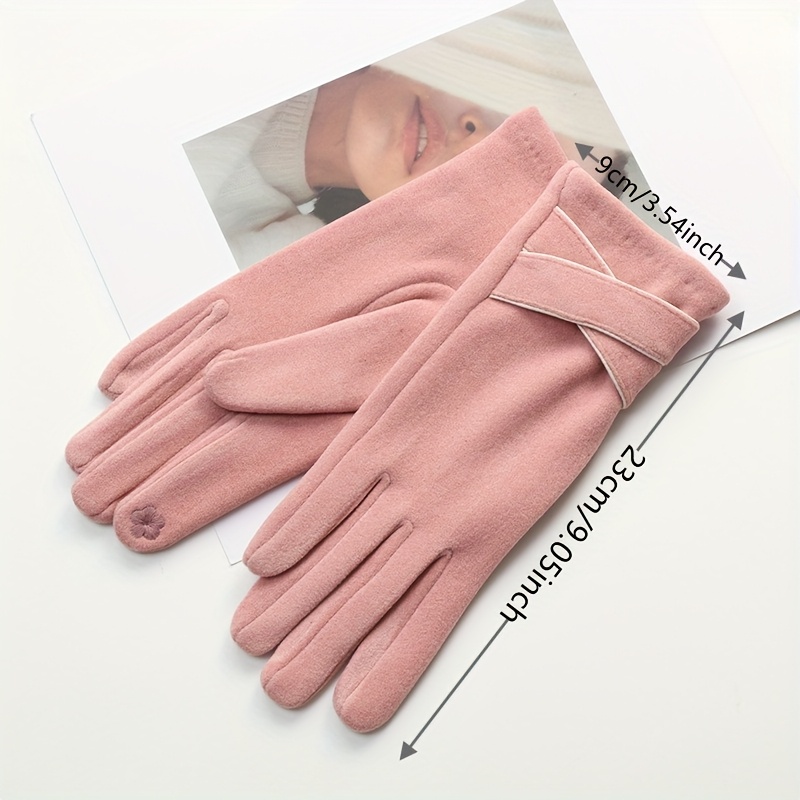 2pcs Women's Elegant Touchscreen Winter Gloves, Warm Lined