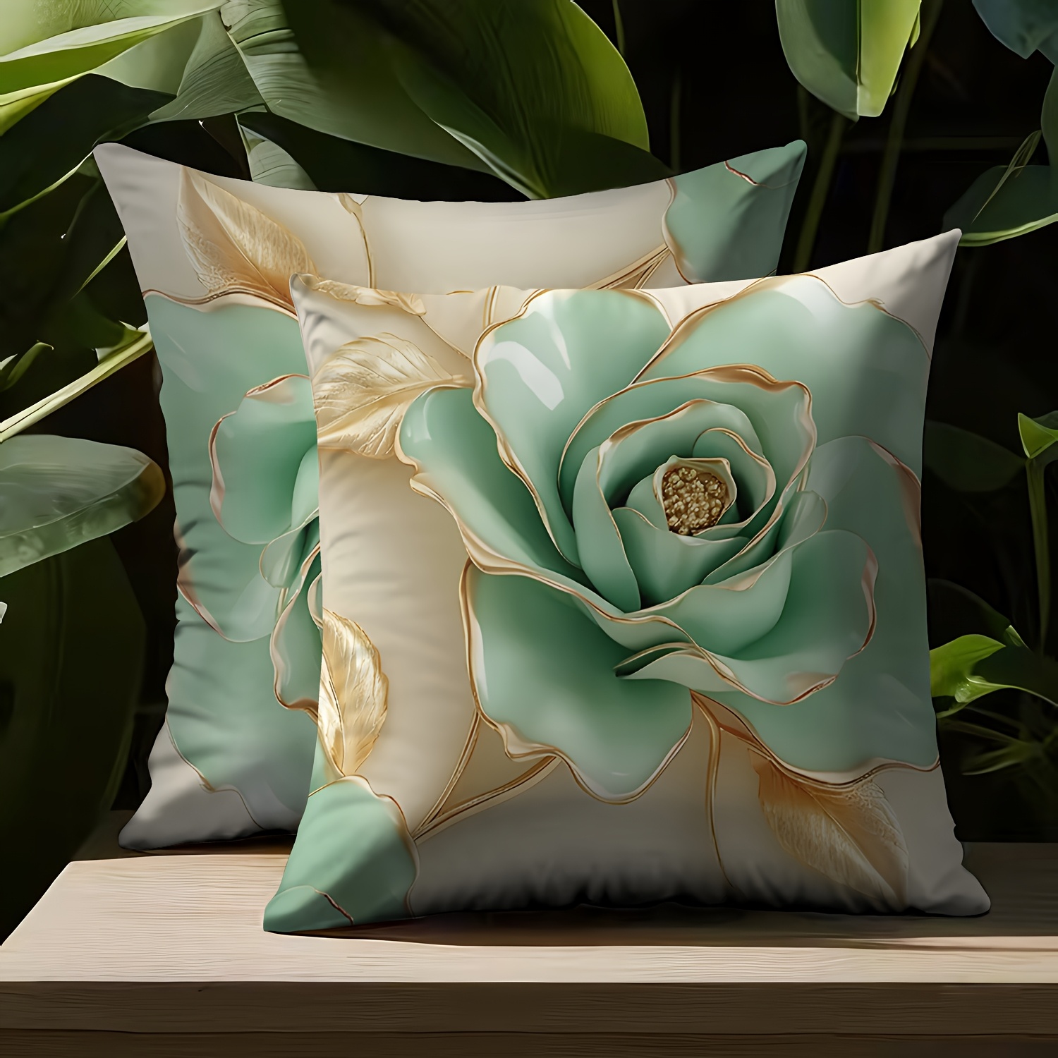 TEMU 2pcs, High Quality Short Plush, Three-dimensional Rose Pattern, Contemporary Style Pillowcases, Double-sided Printing 18 Inches * 18 Inches,