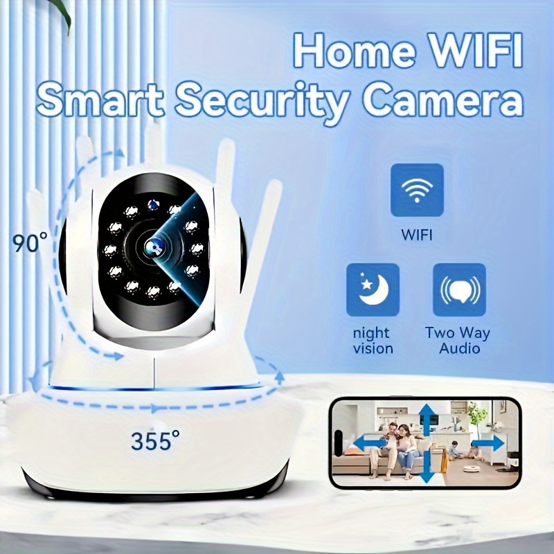 Smart Home Security Camera with Dual-Band WiFi, 5 Antennas - Indoor/Outdoor IP Camera with Pan/Tilt, Auto Tracking, Full Color Night Vision & Two-Way Audio, USB Powered (SD Card Not Included) details 0