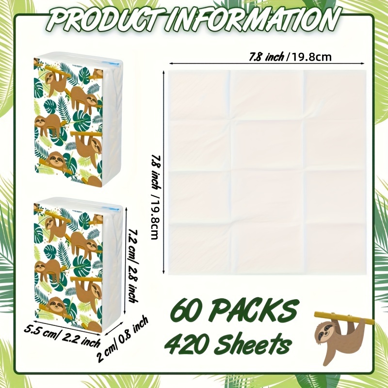 Travel Size Tissue Packs Pack 3 ply Sloth Pocket Tissues - Temu Bahrain