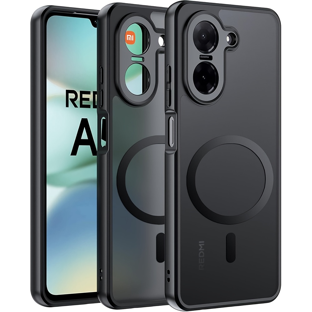 TEMU para Teléfono - para Redmi A5 4G y Poco, Cubierta Trasera Antigolpes con Carga Inalámbrica Magnética, Accesorio Móvil, Diseño Retro, Elegante