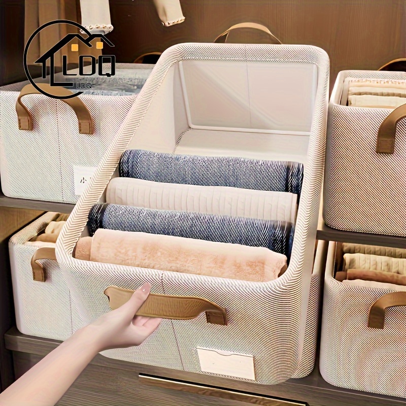 

Ldq 2pcs Extra-large Foldable Storage Baskets With Shelves - Fabric, Multi-use For Clothes & Home Decor Organization