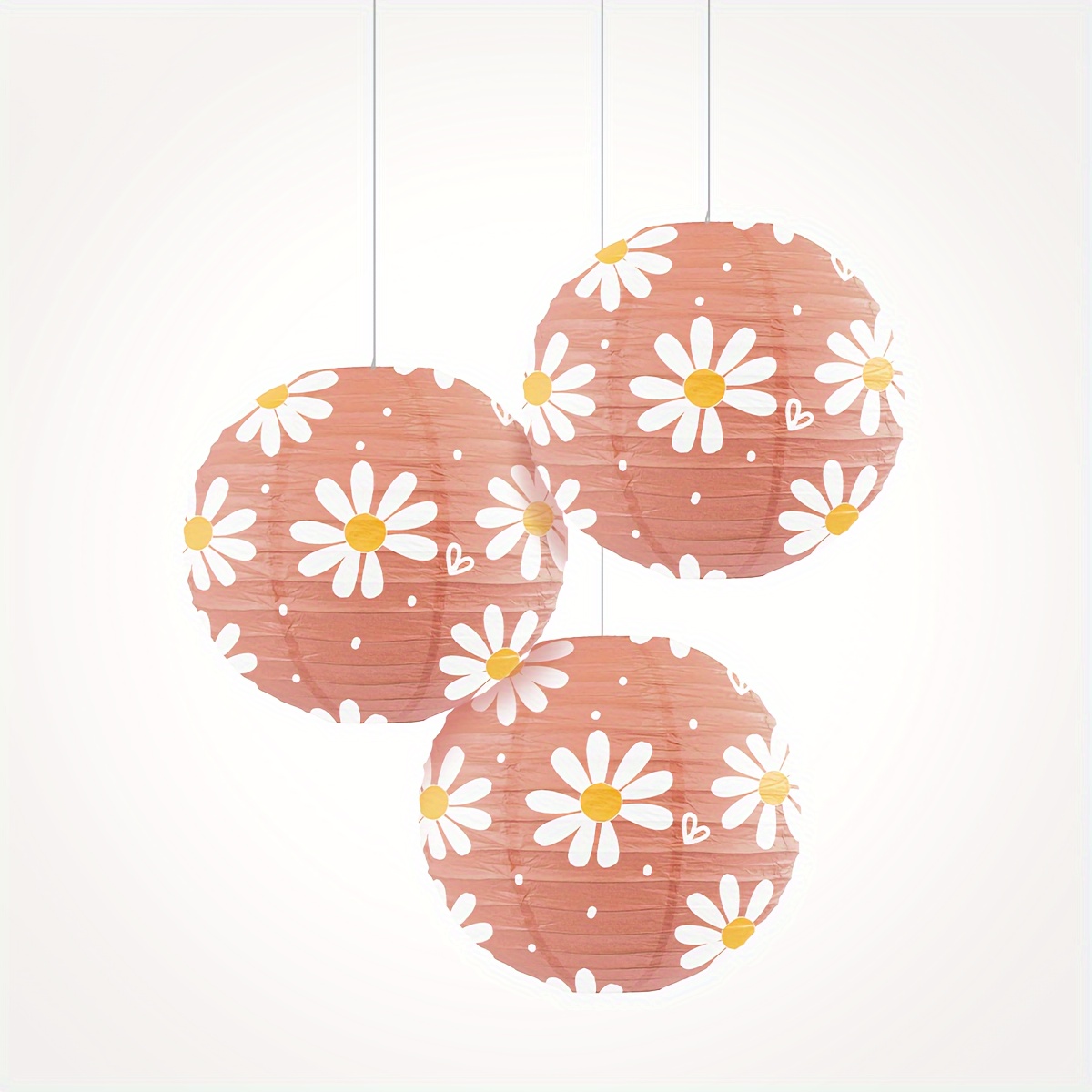 Romantic Decoration Essentials - Rose Flower Paper Lanterns Set Of 3, Create A Garden Night, Fall Decorations, Suitable For Wedding Decorations, Theme Party Decorations