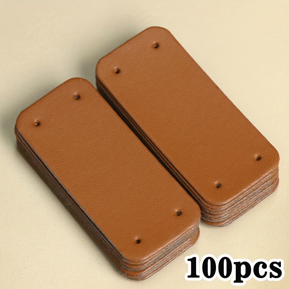 100pcs Set Leatherette Sign With Hole Faux Leather Box Bag Handmade Leather Sign Hat Sign Handmade
